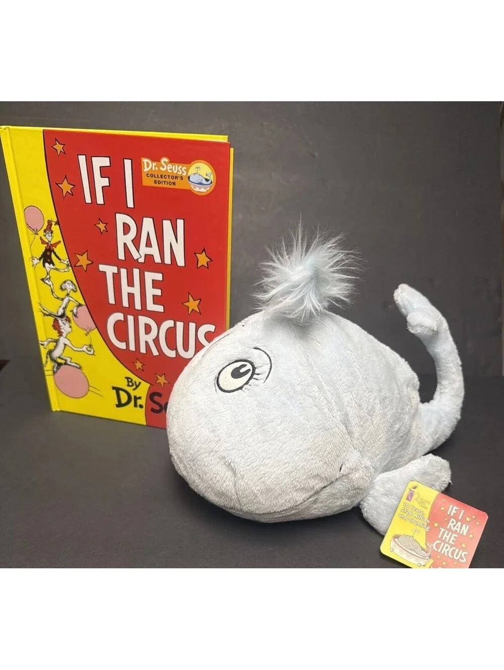 Kohls Set Of 2 Dr Seuss If I Ran The Circus Plush And Book Blue Whale NWT Clean